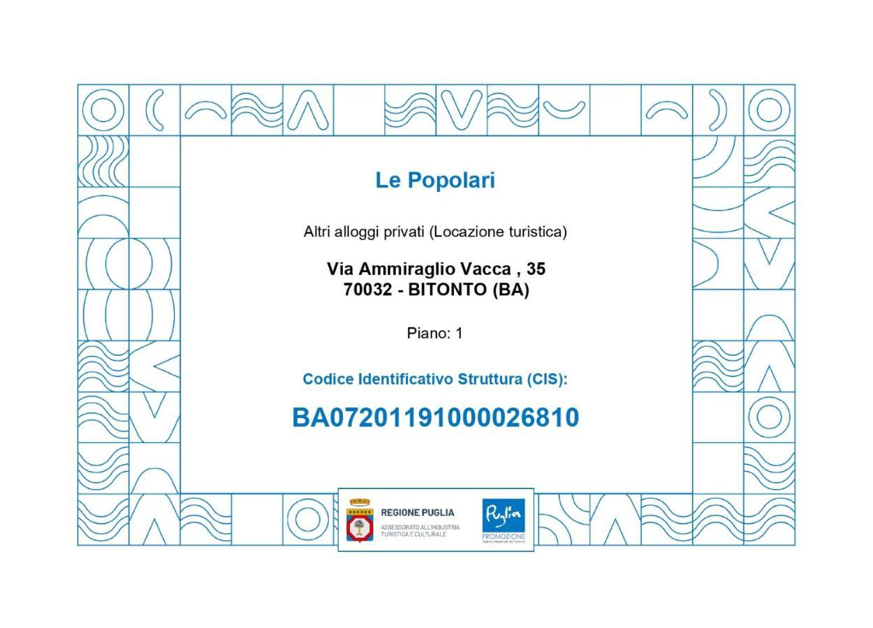 Le Popolari - Appartamento Bitonto Exterior foto